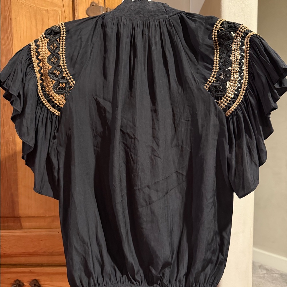 Ramy Brook Aleen V-neck Top Blouse in Black size S - NWT - Picture 7 of 11